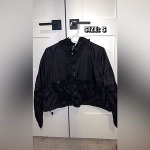 Black cropped rain jacket